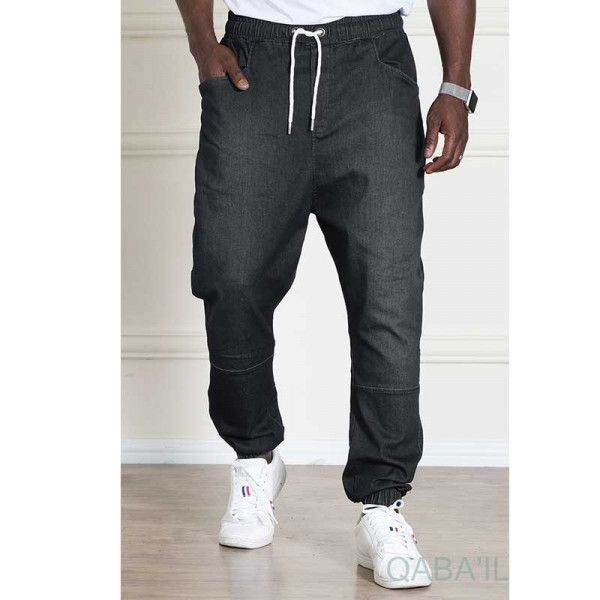 Harem pants stretch jeans - black - Qaba'il