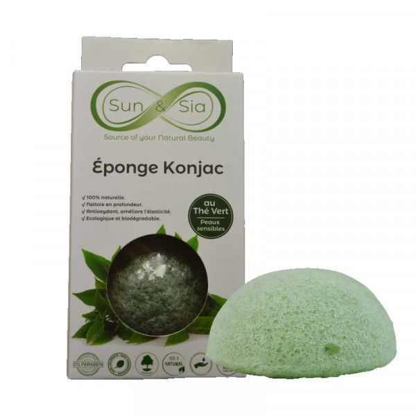 Eponge Konjac pour le Visage - Au thé vert