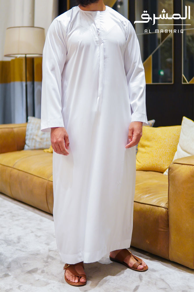 Qamis blanc émirati - Al mashriq (Tailles : XL - Couleurs : Blanc)