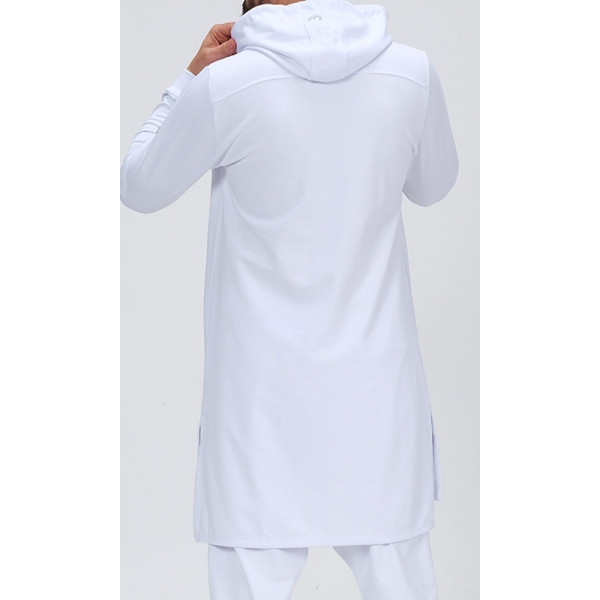 Qamis court basic hood - Blanc - Qaba'il