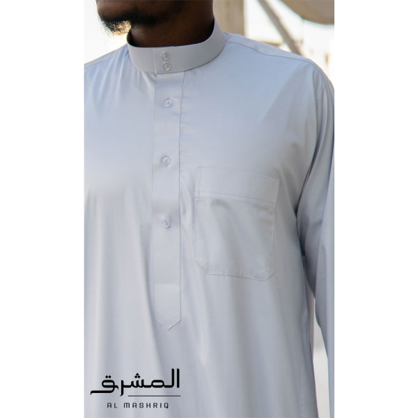 Light gray Saudi Kamees - Al Mashriq