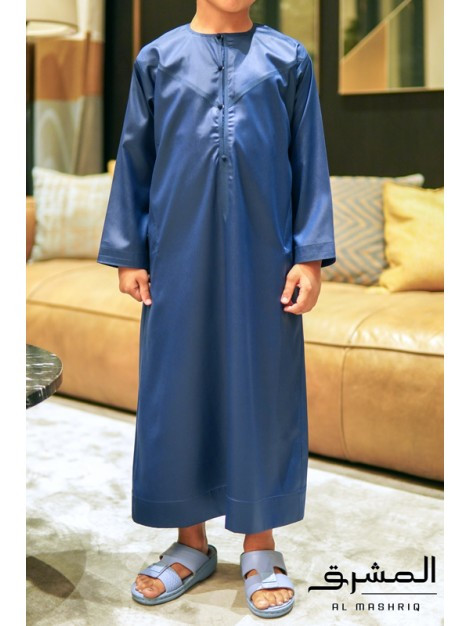 Qamis Emirati Enfant bleu - Al mashriq (Tailles : 2 ans - Couleurs : Bleu)