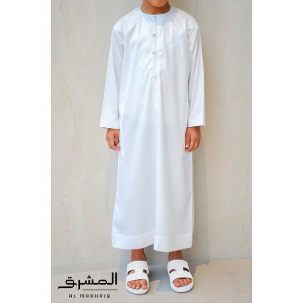 Emirati children thobe white - Al mashriq