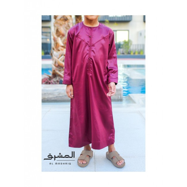 Emirati children thobe burgundy - Al mashriq