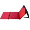 Black and red prayer mat with backrest