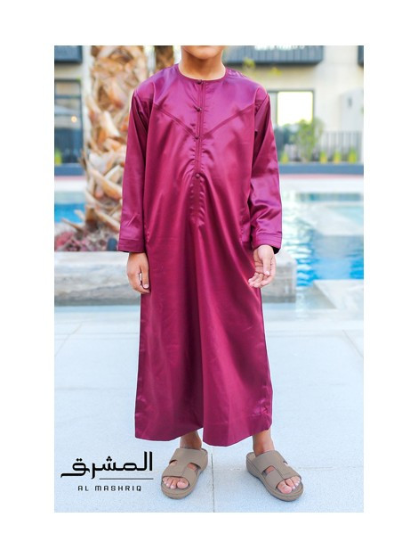 Qamis Emirati bébé bordeaux - Al mashriq (Tailles : 2 ans - Couleurs : Bordeaux)