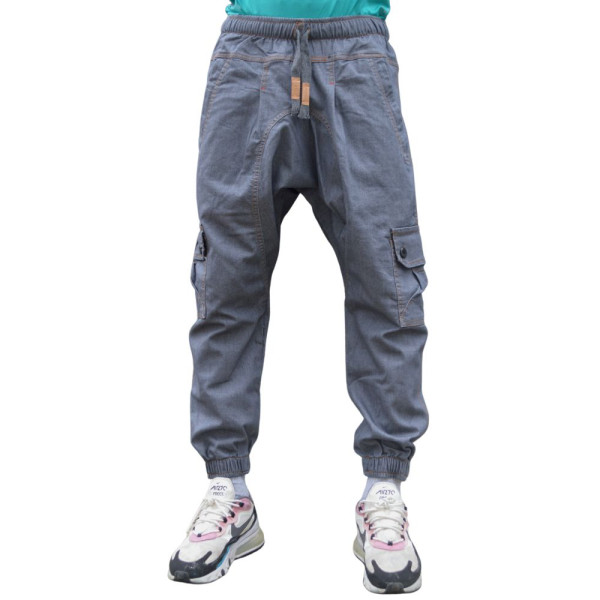 Harem pants jean cargo - Gray