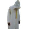Djellaba man mousline - White and golden