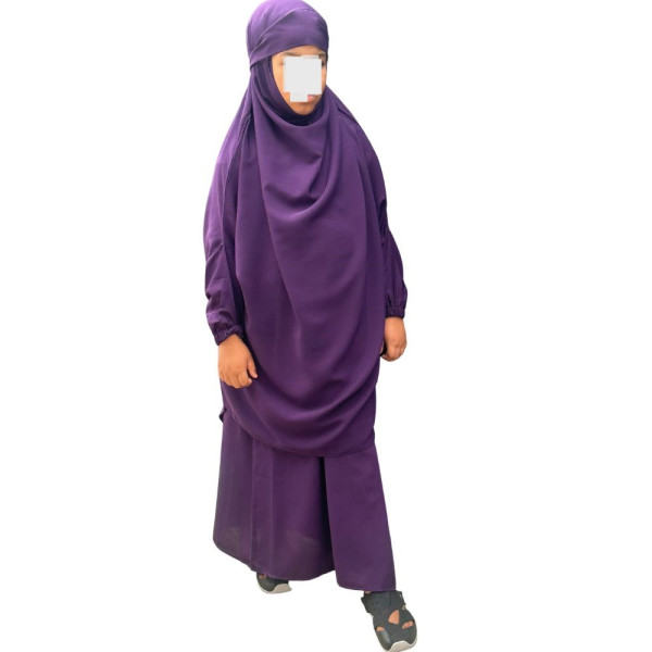 Girl's jilbab - Dark purple