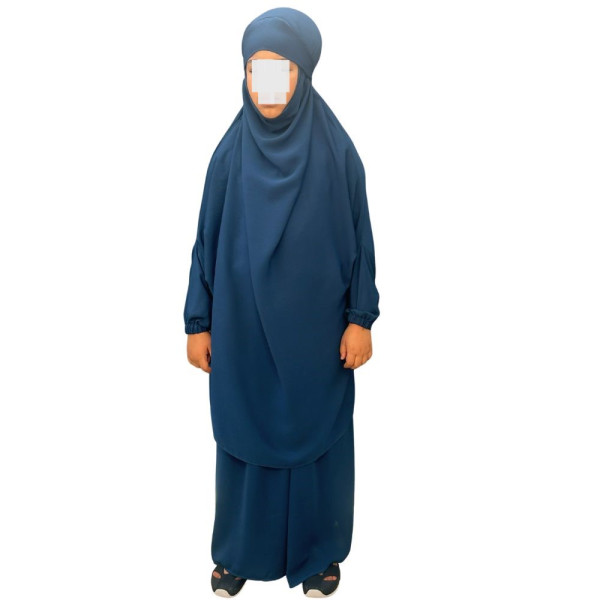 Jilbab fillette - Bleu pétrole