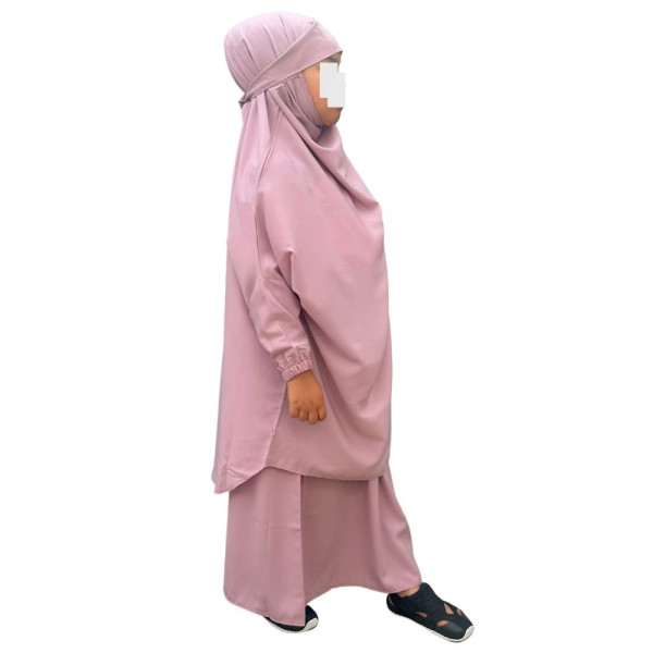 Girl's jilbab - Old pink