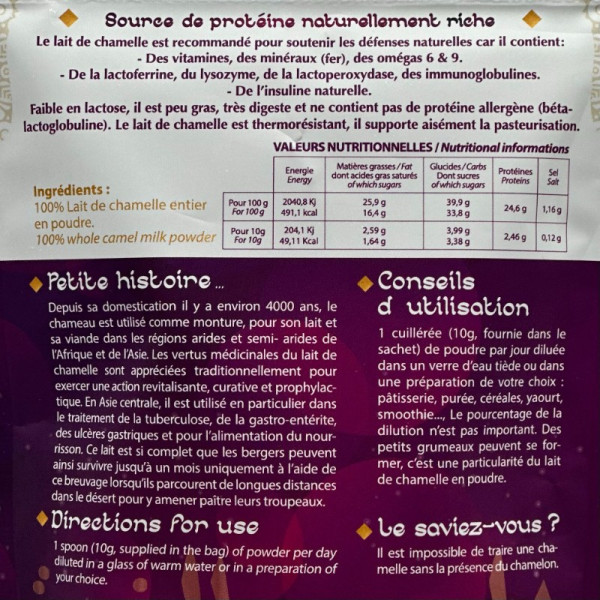 Lait Chamelle 100% Nat. | Beauté & Santé
#LaitChamelle #Bio #Beauté